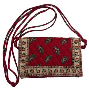 Vera Bradley Red Elite Paisley Crossbody Bag Made in USA Vintage Retired 90s EUC